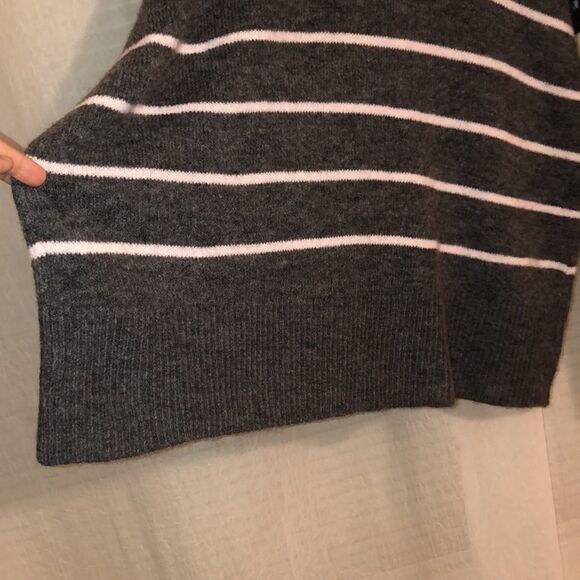 H&M XL Gray with White Stripes Wool Blend Sweater - Picture 9 of 12